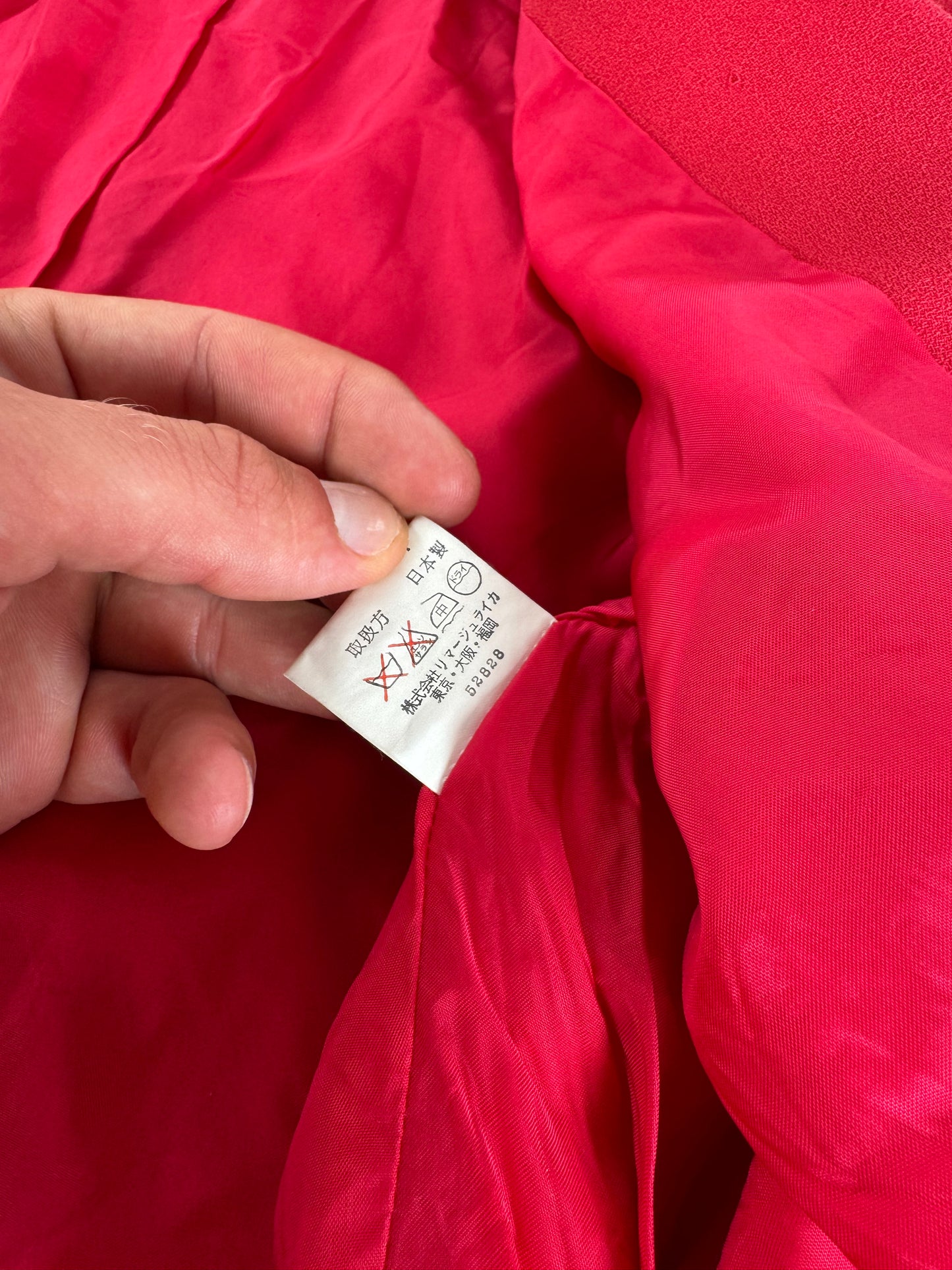 Vintage Balenciaga Silk Blazer / Trench Red L