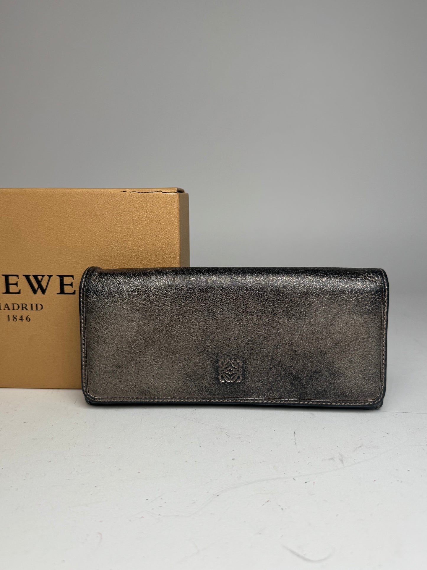 Vintage Loewe Madrid Leather Wallet Anthracite