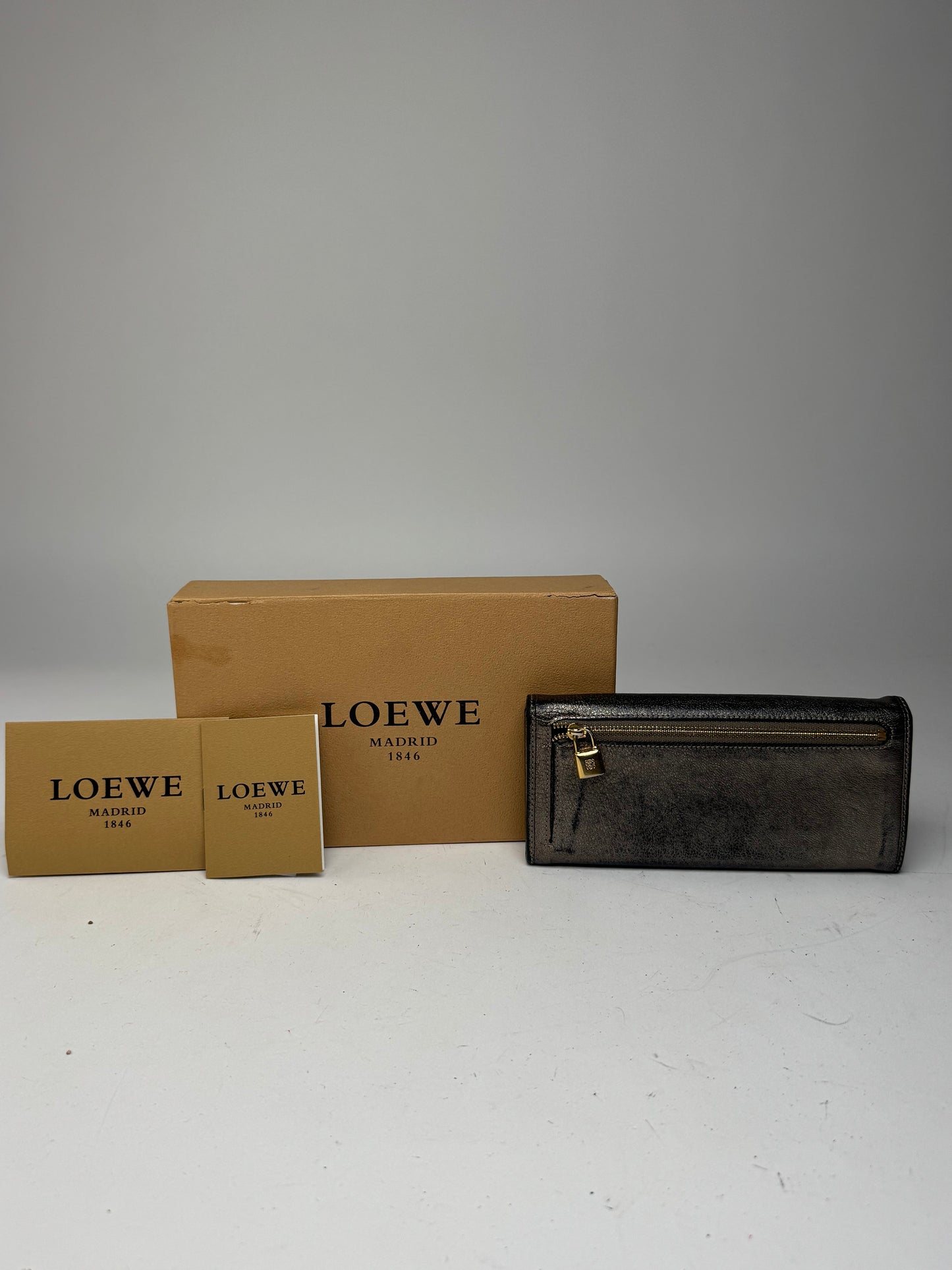 Vintage Loewe Madrid Leather Wallet Anthracite
