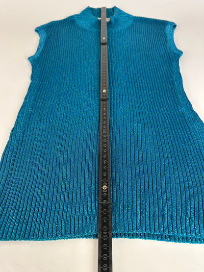 Vintage Turtleneck Dior Wool Top Blue Green L