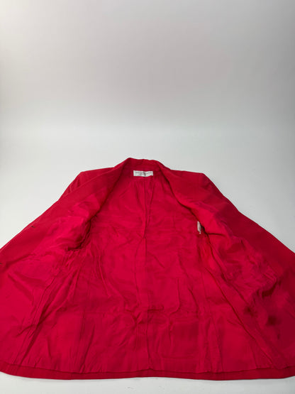 Vintage Balenciaga Silk Blazer / Trench Red L