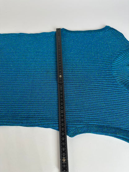 Vintage Turtleneck Dior Wool Top Blue Green L