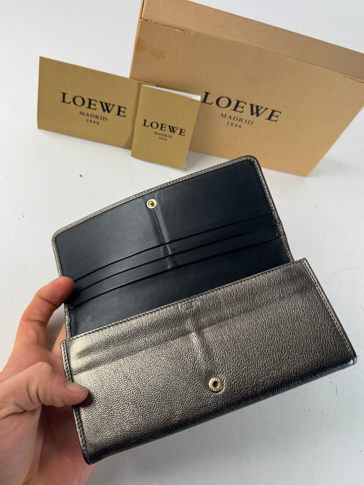 Vintage Loewe Madrid Leather Wallet Anthracite