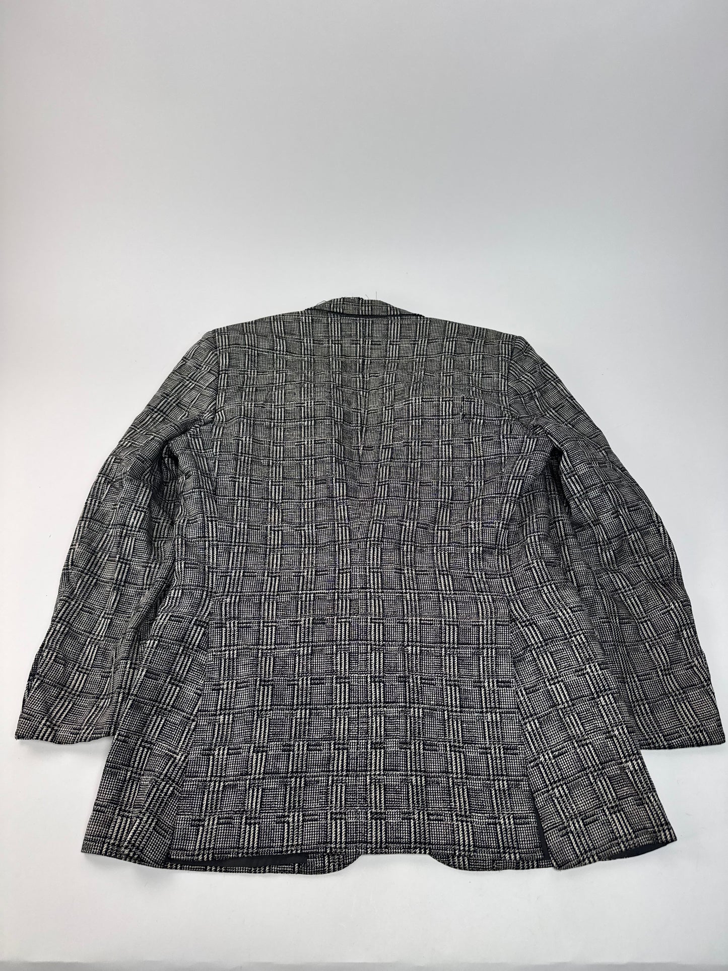 Vintage Balenciaga Checked Wool Blazer Grey White