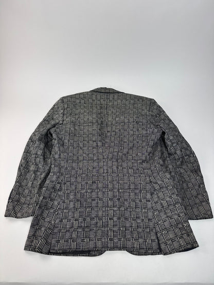 Vintage Balenciaga Checked Wool Blazer Grey White