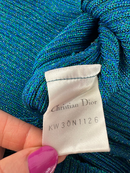 Vintage Turtleneck Dior Wool Top Blue Green L