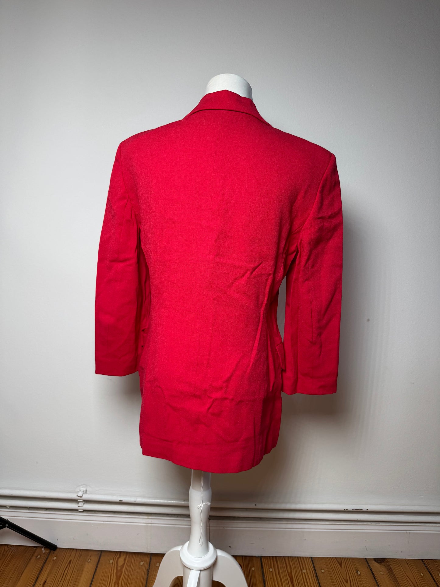 Vintage Balenciaga Silk Blazer / Trench Red L