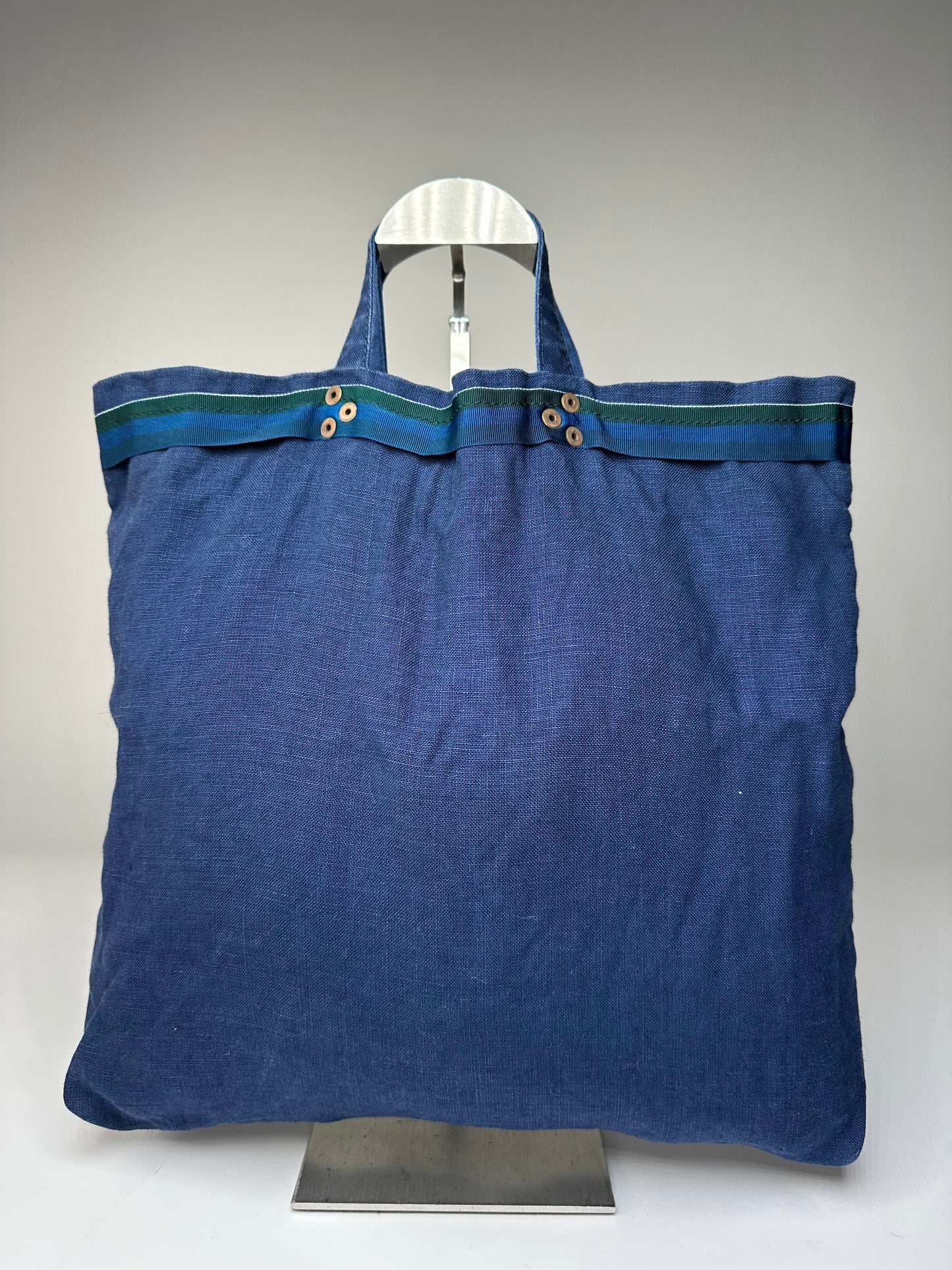 Vintage Comme des Garçons Cotton Canvas Tote Cobalt Blue Silver