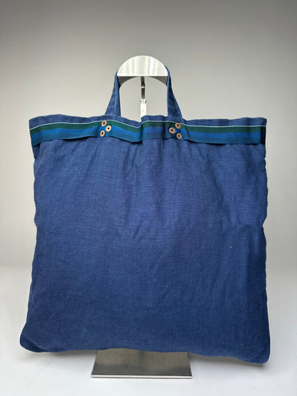 Vintage Comme des Garçons Cotton Canvas Tote Cobalt Blue Silver