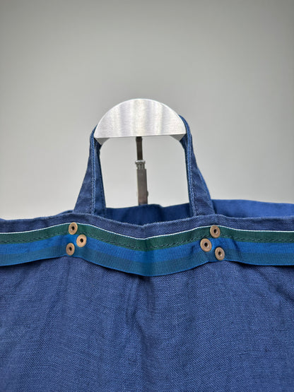 Vintage Comme des Garçons Cotton Canvas Tote Cobalt Blue Silver