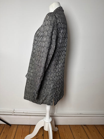 Vintage Balenciaga Checked Wool Blazer Grey White