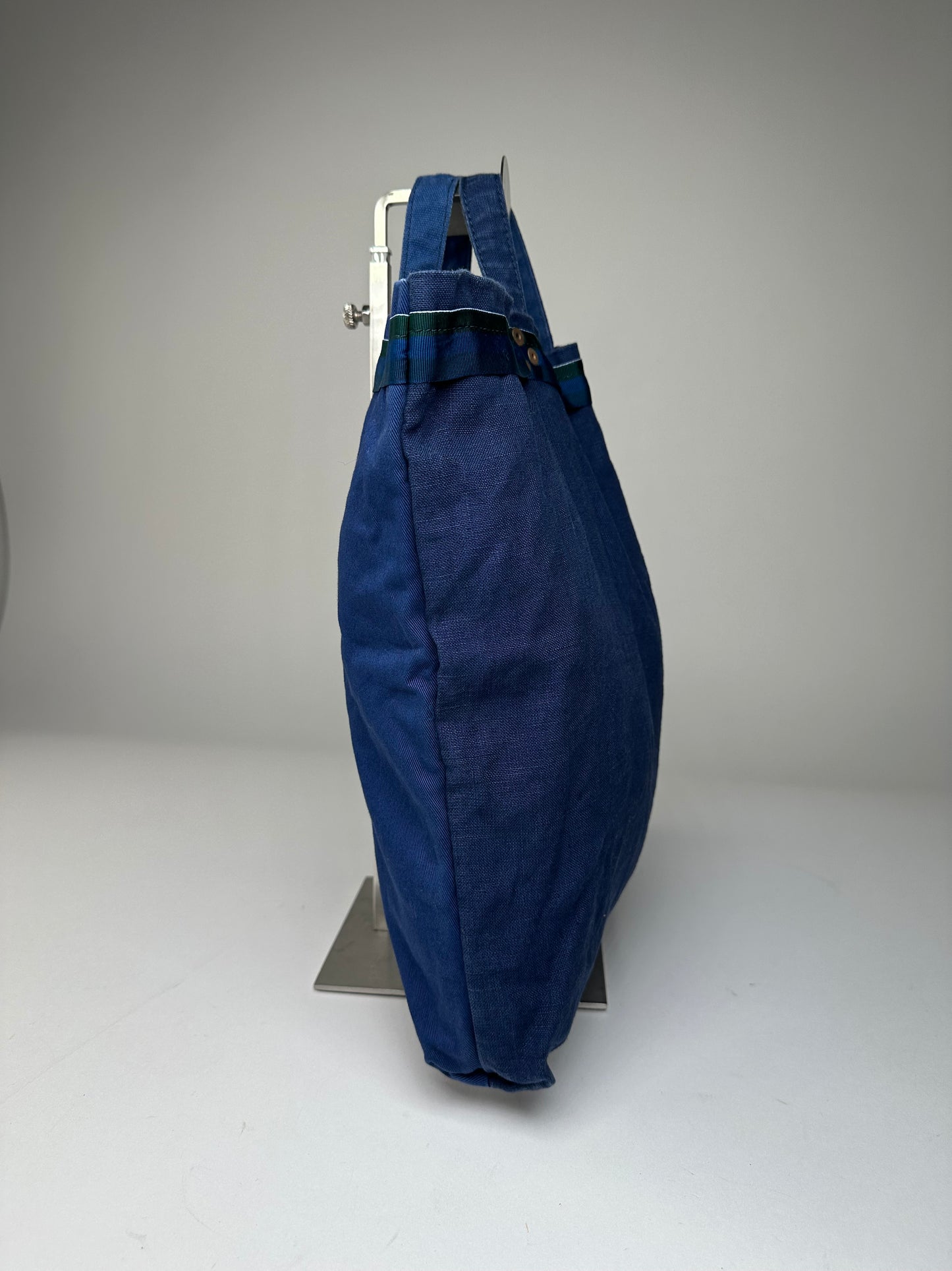 Vintage Comme des Garçons Cotton Canvas Tote Cobalt Blue Silver