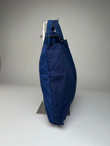 Vintage Comme des Garçons Cotton Canvas Tote Cobalt Blue Silver