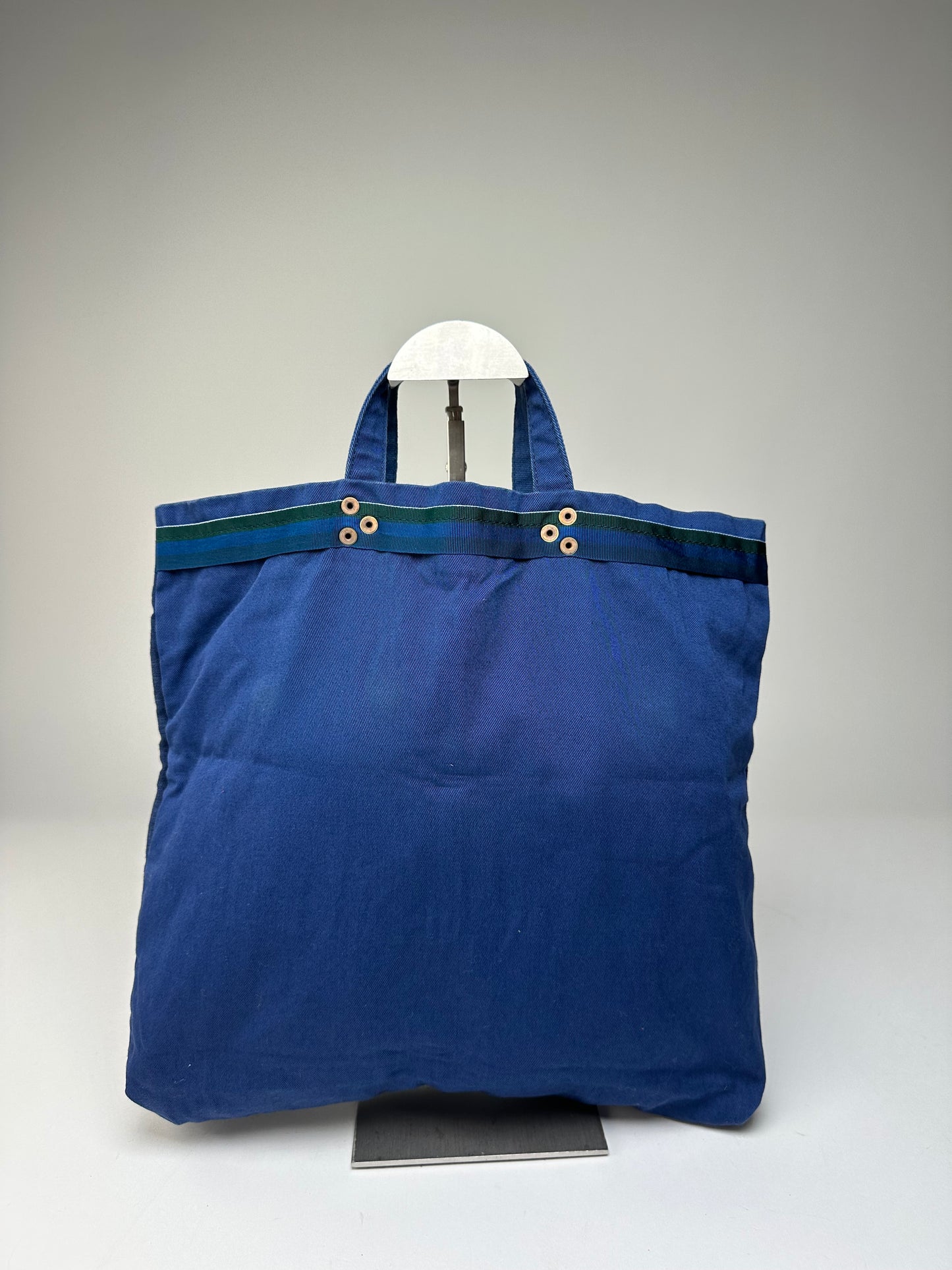 Vintage Comme des Garçons Cotton Canvas Tote Cobalt Blue Silver