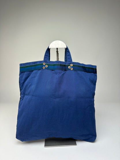 Vintage Comme des Garçons Cotton Canvas Tote Cobalt Blue Silver