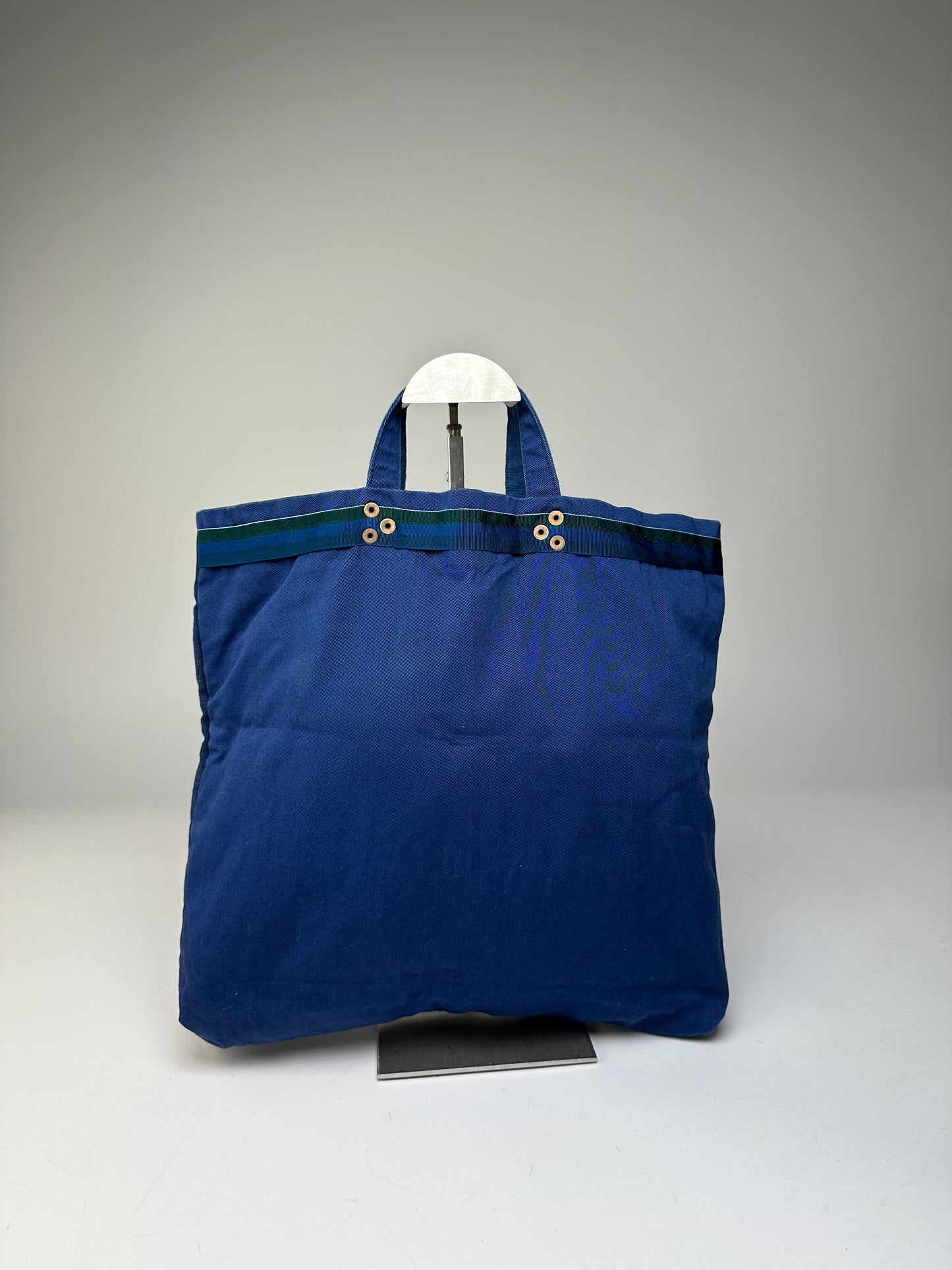 Vintage Comme des Garçons Cotton Canvas Tote Cobalt Blue Silver