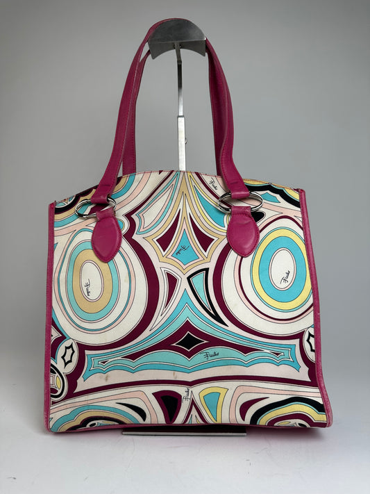 Vintage Emilio Pucci Leather Handbag Multicolor