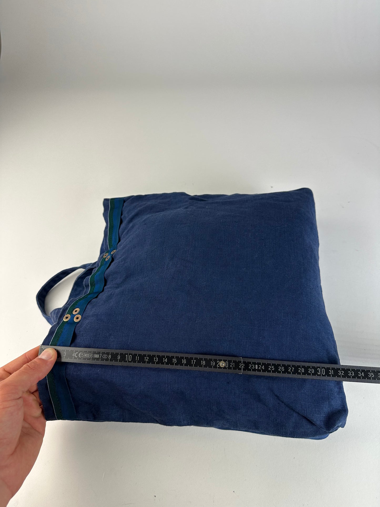 Vintage Comme des Garçons Cotton Canvas Tote Cobalt Blue Silver