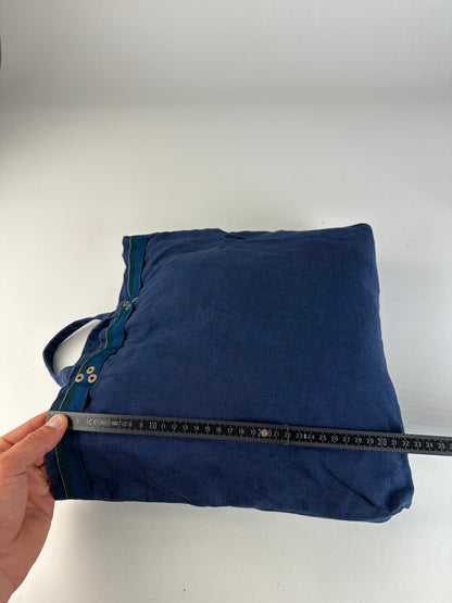 Vintage Comme des Garçons Cotton Canvas Tote Cobalt Blue Silver