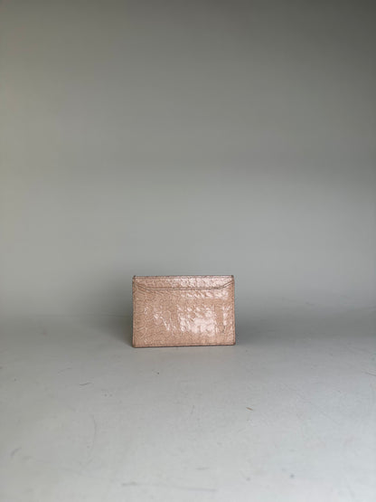 Vintage Miu Miu Crocodile-Embossed Card Holder Pale Pink
