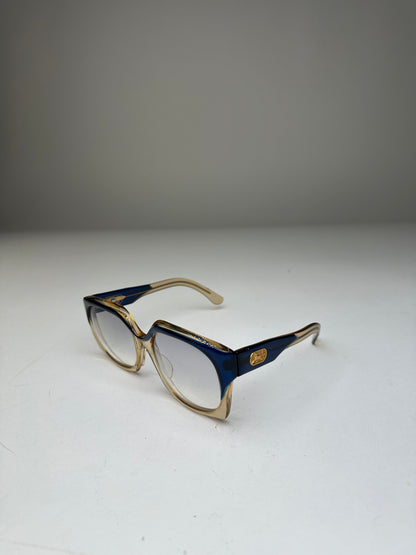 Vintage Celine Acetate Eyeglasses Navy Beige Gold Logo