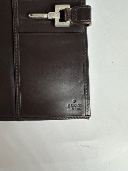 Vintage Gucci Monogram Long Jackie Wallet Beige Brown
