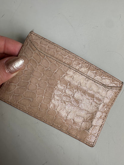 Vintage Miu Miu Crocodile-Embossed Card Holder Pale Pink
