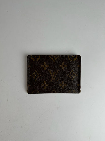 Vintage Louis Vuitton leather Monogram Card Holder Brown
