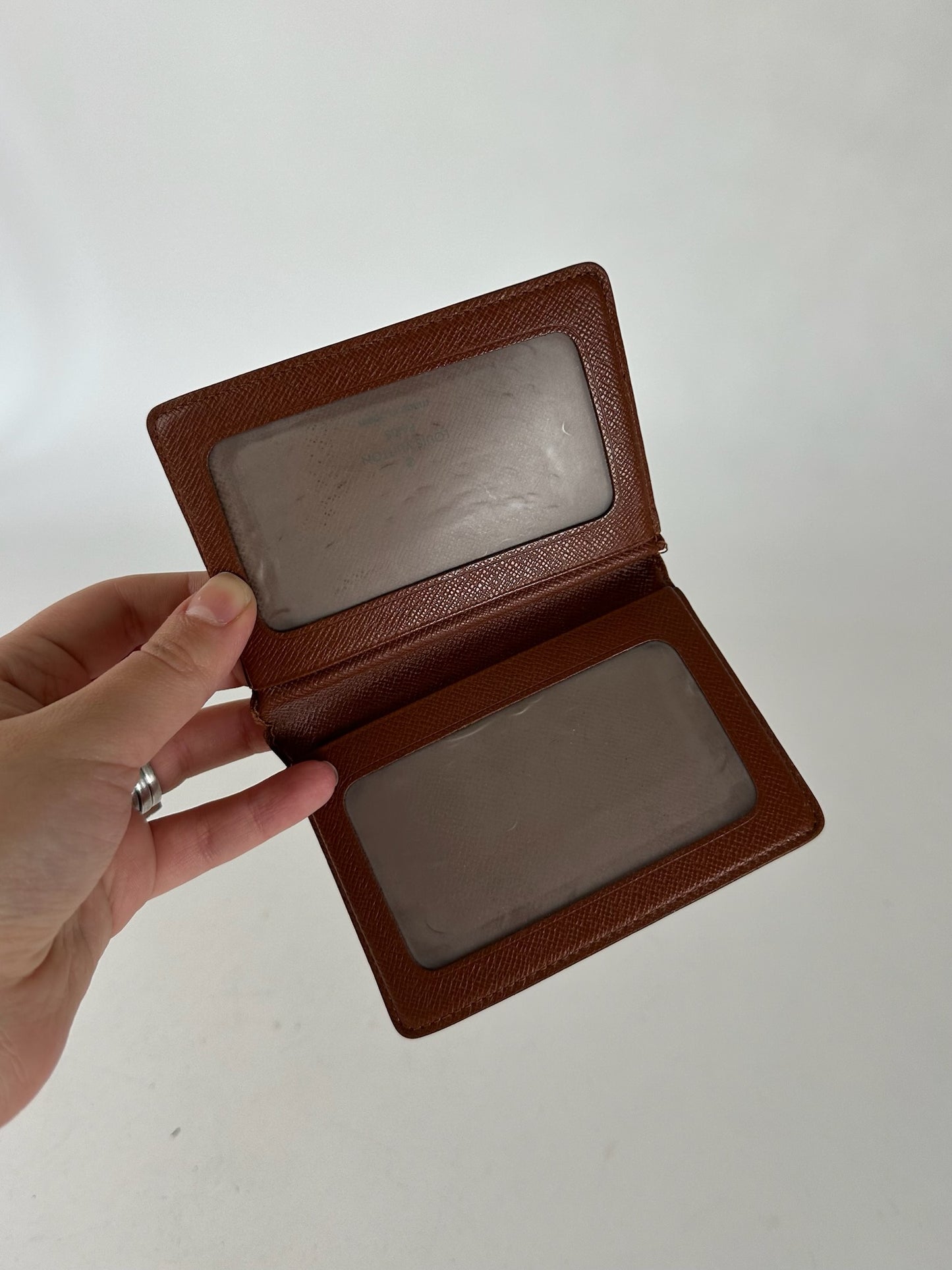 Vintage Louis Vuitton leather Monogram Card Holder Brown