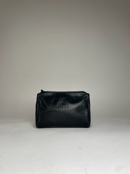Vintage Loewe Madrid Anagram Leather Clutch Black