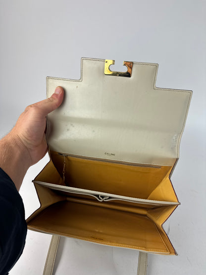 Vintage Celine Leather Handbag White