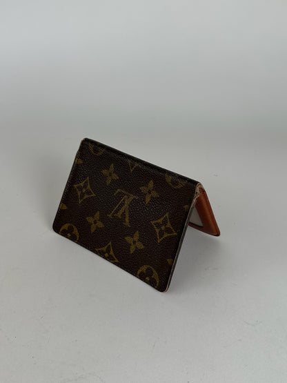 Vintage Louis Vuitton leather Monogram Card Holder Brown