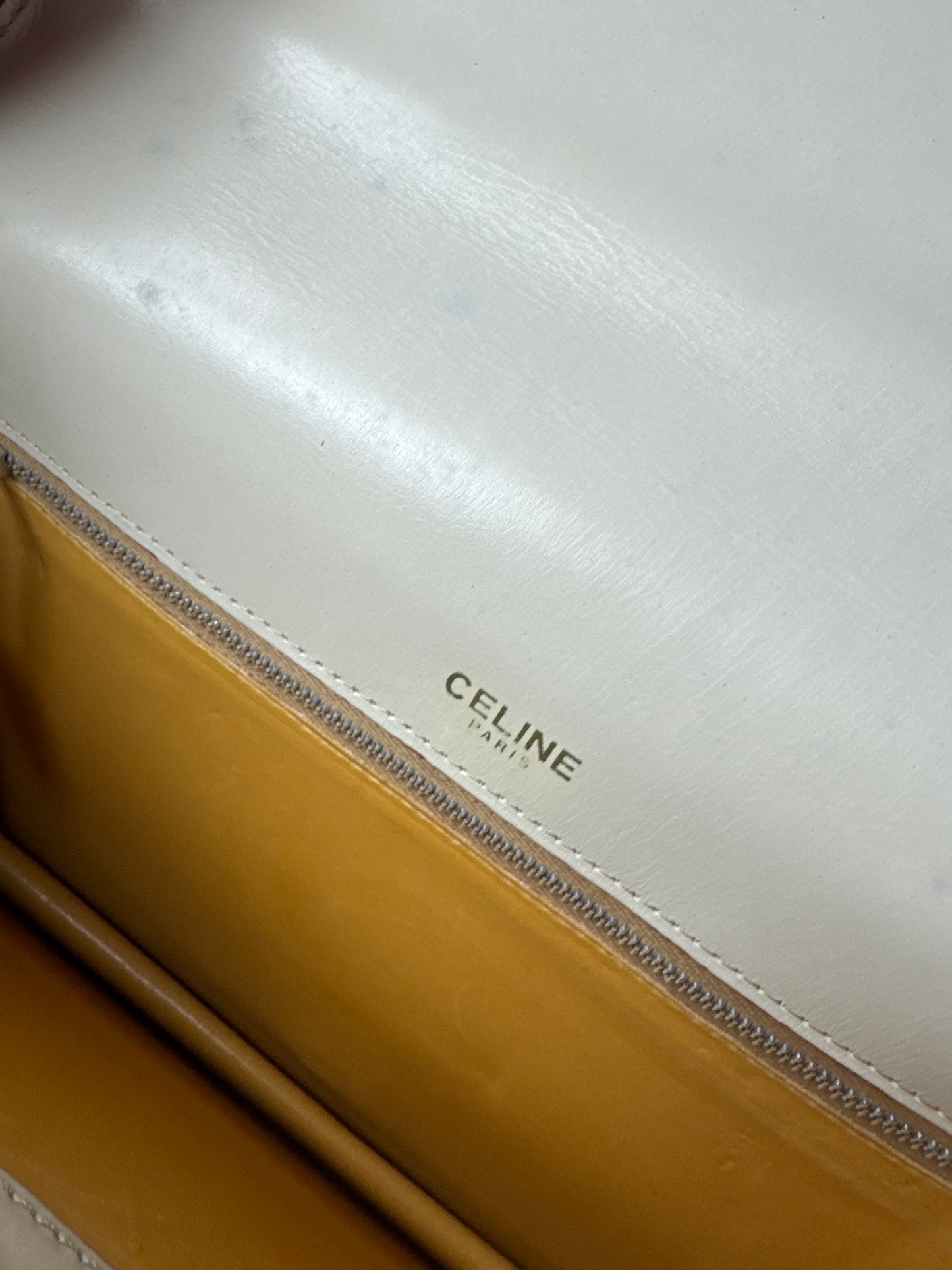 Vintage Celine Leather Handbag White