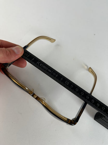 Vintage Celine Acetate Eyeglasses Navy Beige Gold Logo