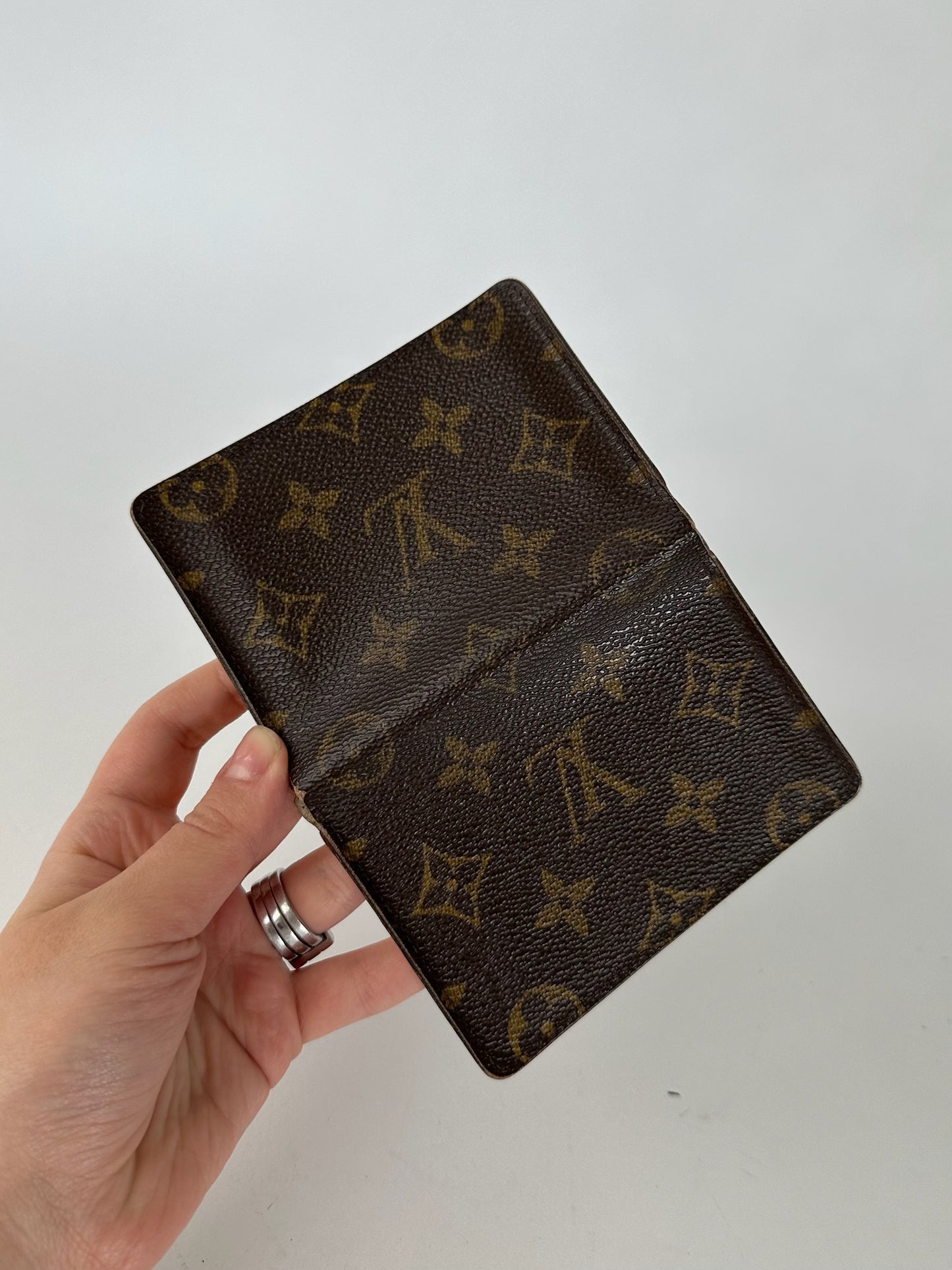 Vintage Louis Vuitton leather Monogram Card Holder Brown