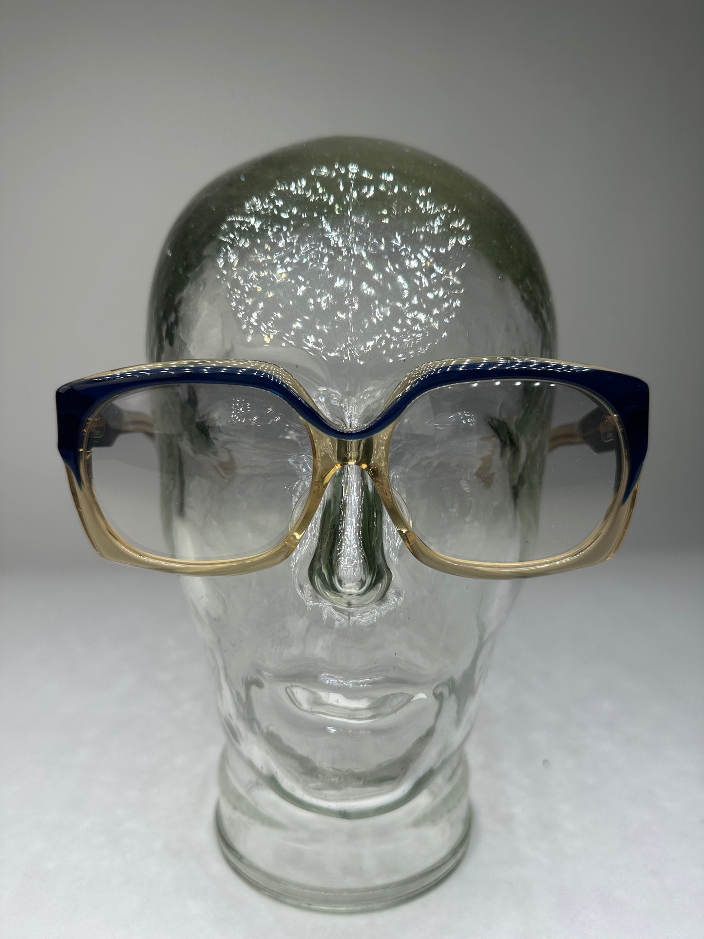 Vintage Celine Acetate Eyeglasses Navy Beige Gold Logo