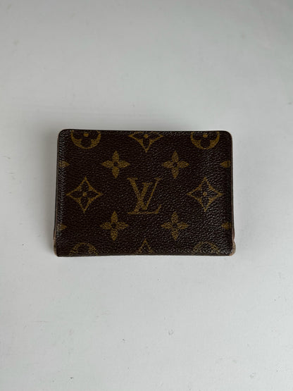 Vintage Louis Vuitton leather Monogram Card Holder Brown