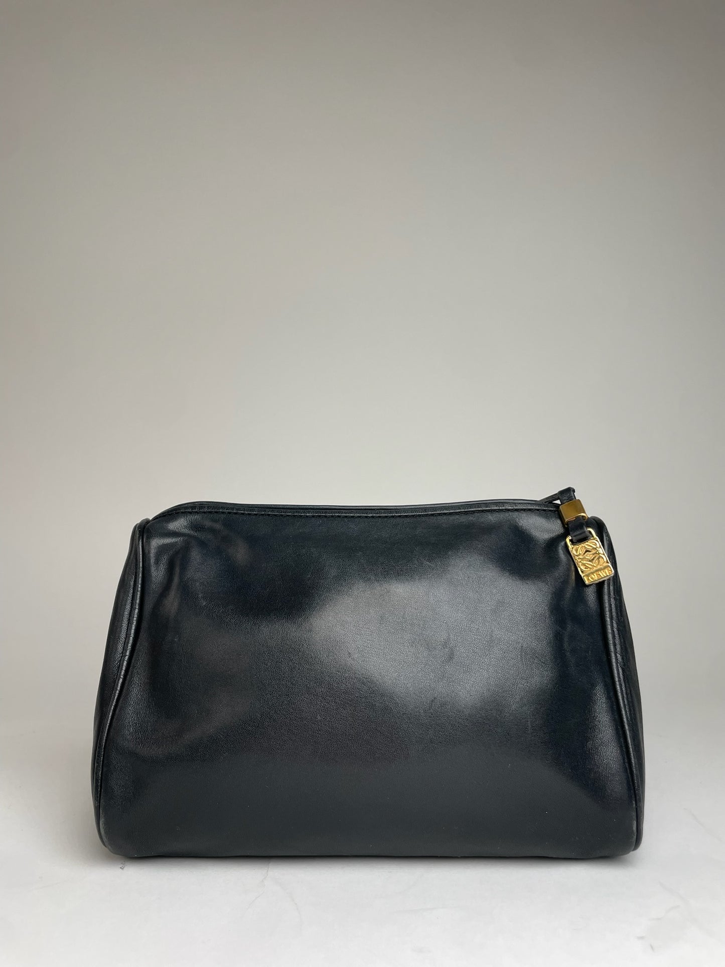 Vintage Loewe Madrid Anagram Leather Clutch Black