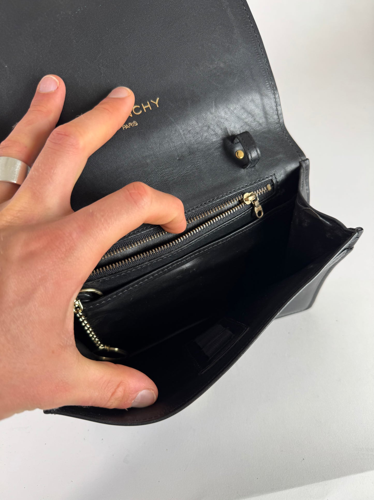 Vintage  Givenchy Leather Clutch black