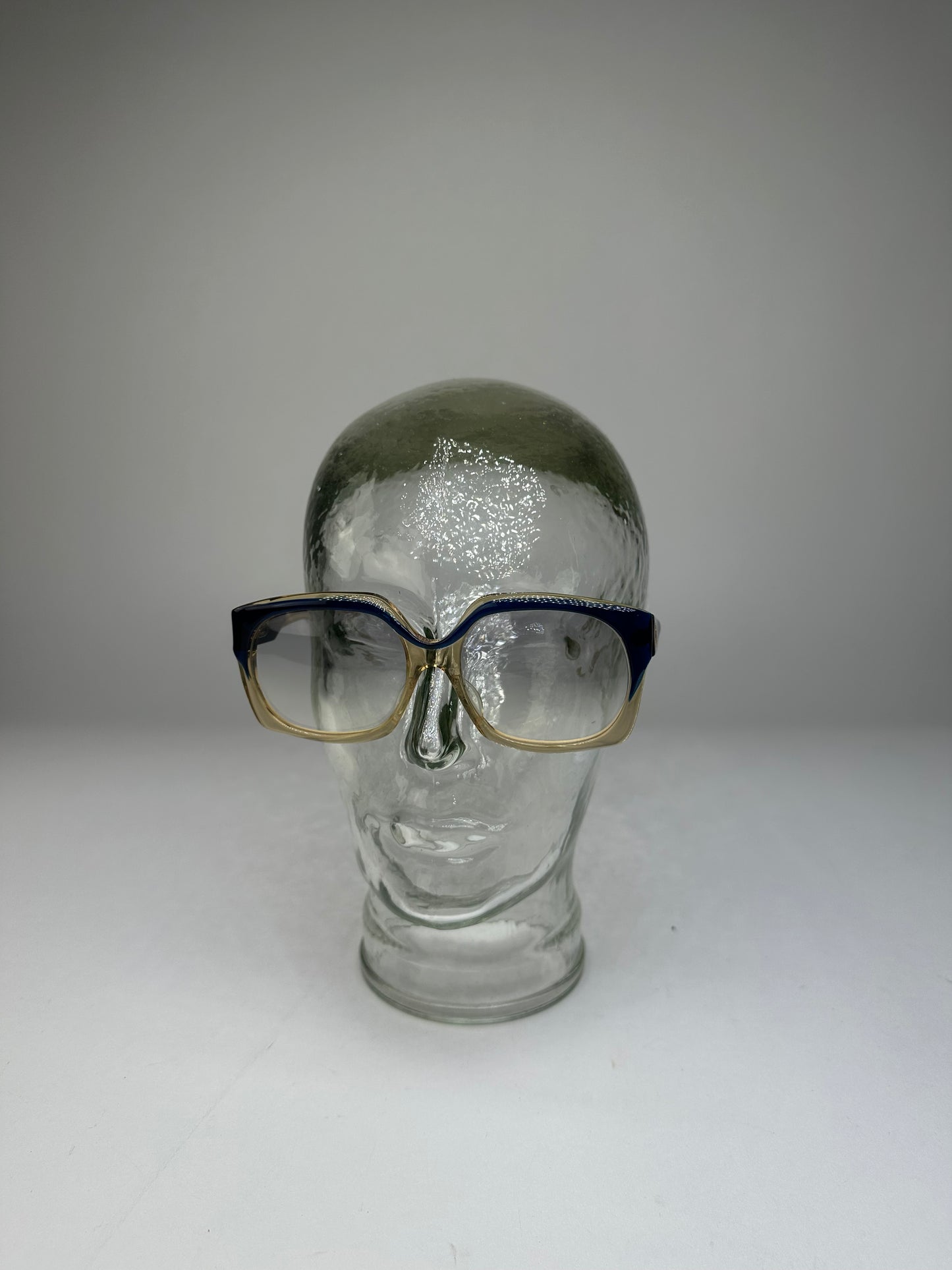 Vintage Celine Acetate Eyeglasses Navy Beige Gold Logo