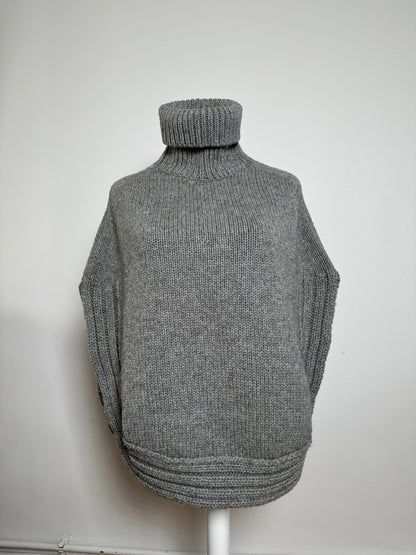 Vintage Gucci Wool Poncho Grey M