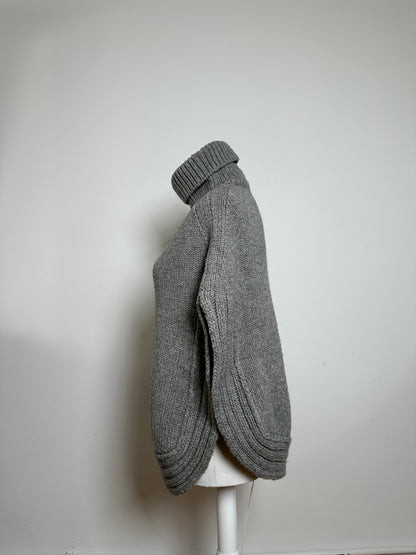 Vintage Gucci Wool Poncho Grey M