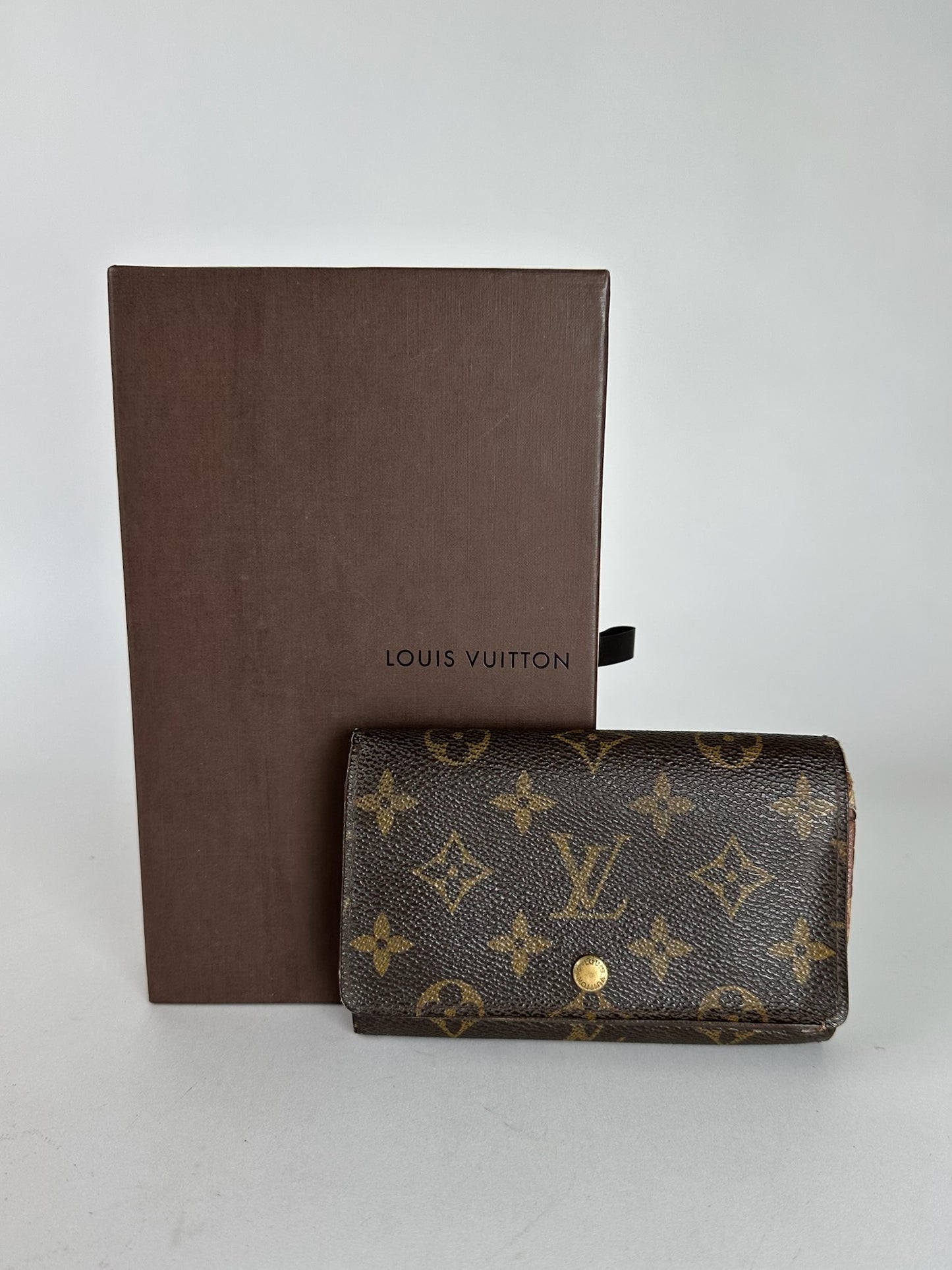 Vintage Louis Vuitton Leather Monogram Wallet Brown