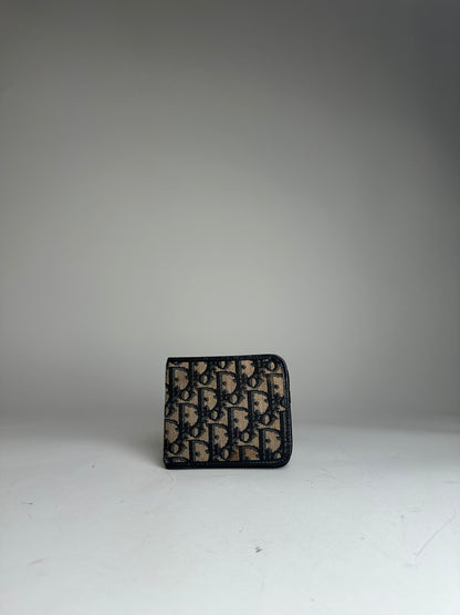 Vintage Dior Oblique Monogram Wallet Beige Navy