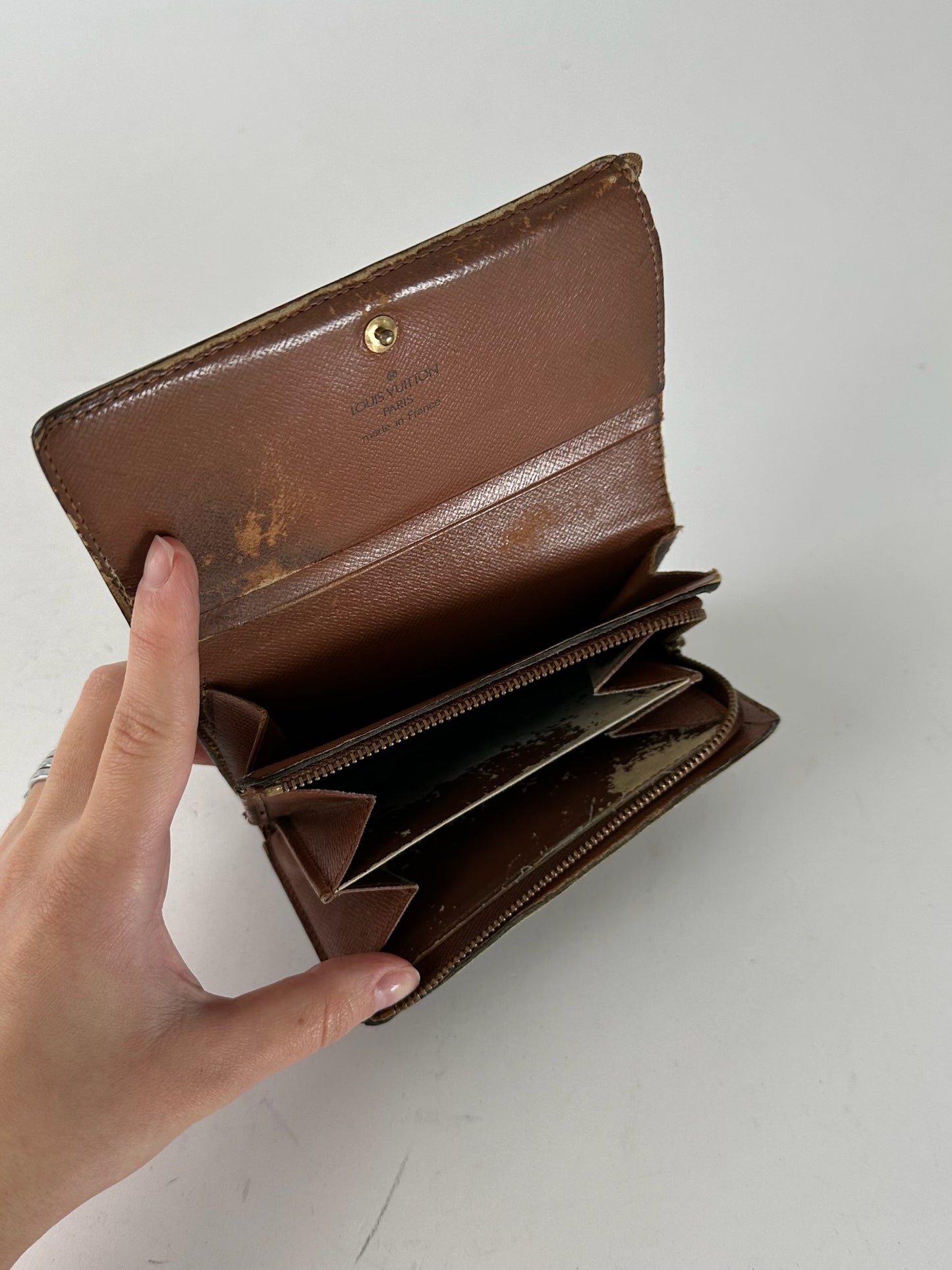 Vintage Louis Vuitton Leather Monogram Wallet Brown