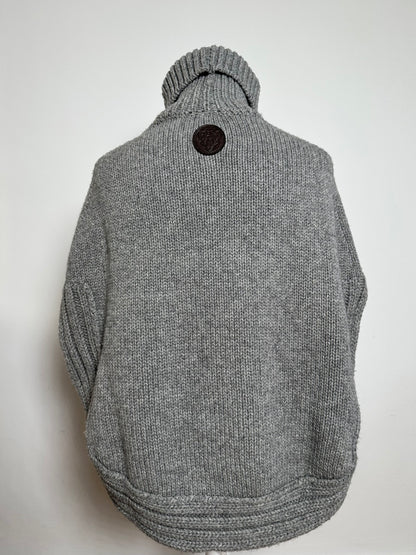 Vintage Gucci Wool Poncho Grey M