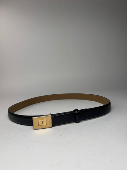 Vintage Yves Saint Laurent Leather Belt black
