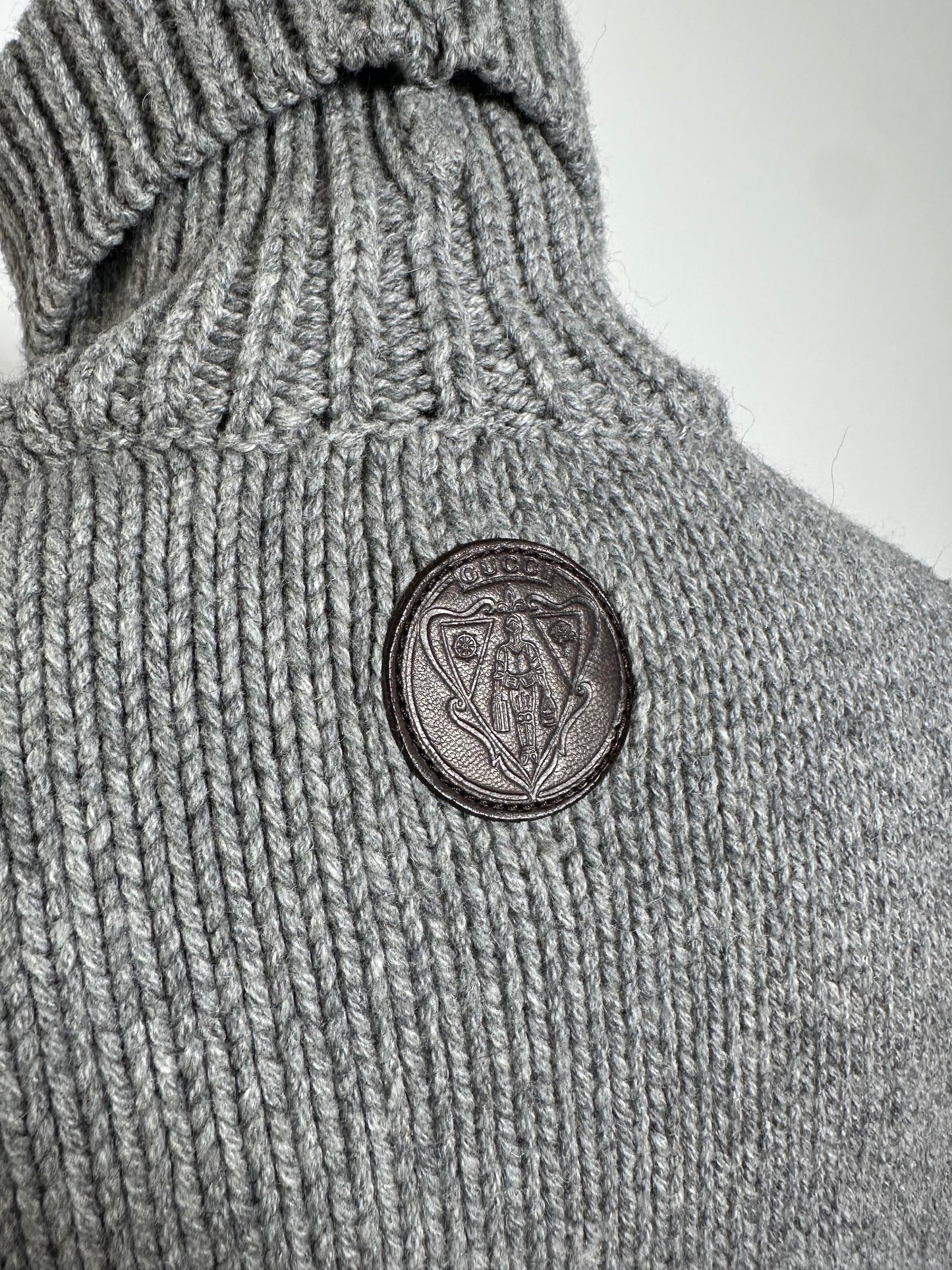 Vintage Gucci Wool Poncho Grey M