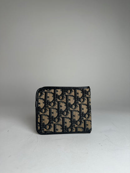 Vintage Dior Oblique Monogram Wallet Beige Navy