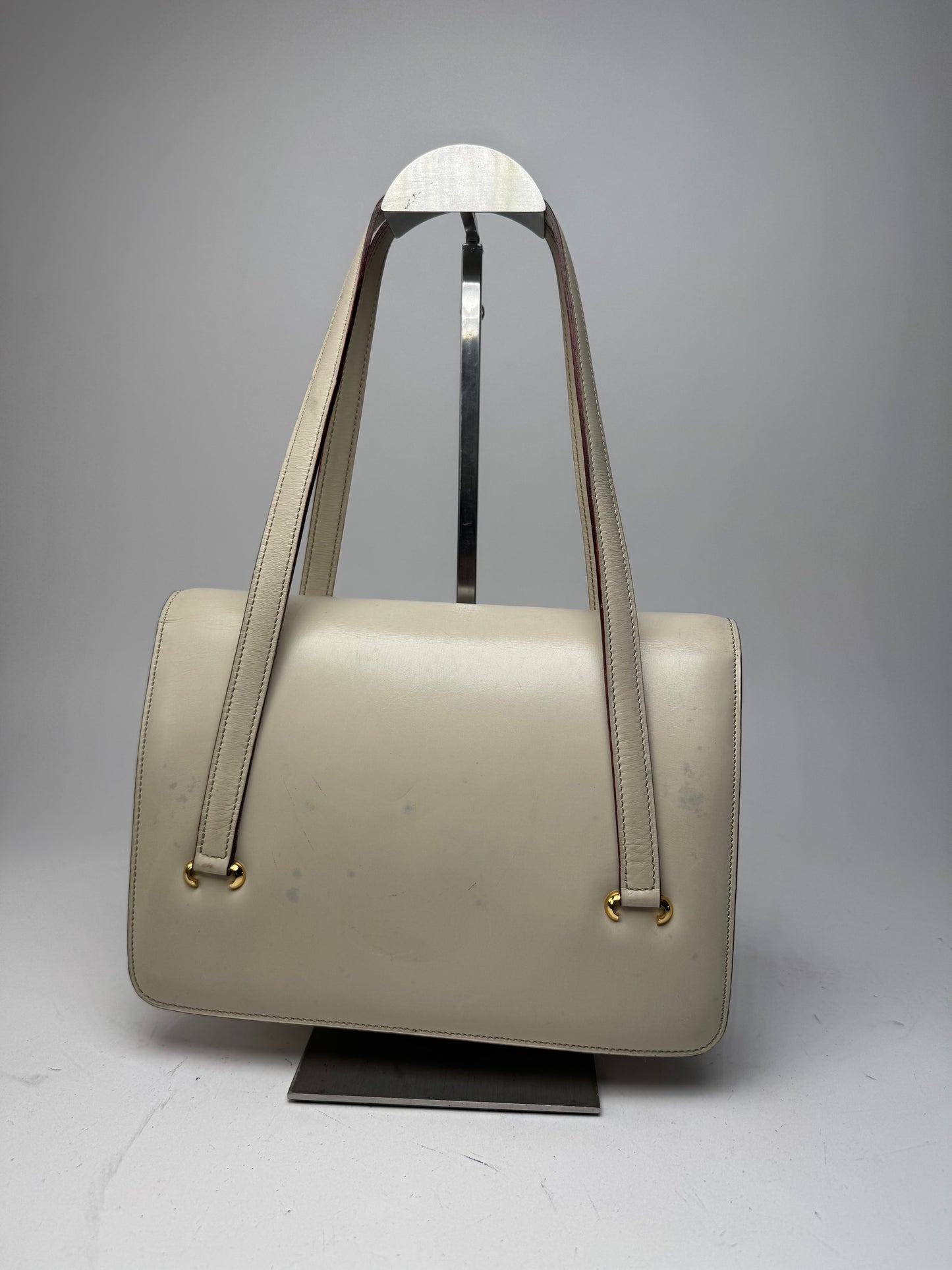 Vintage Celine Leather Handbag White